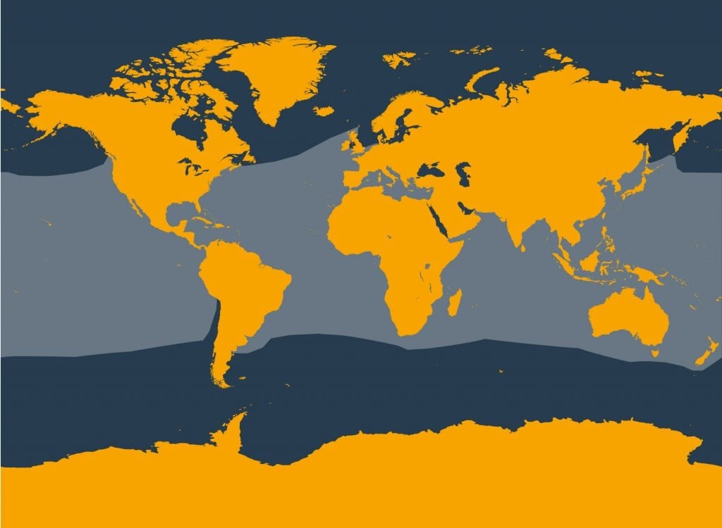 Striped dolphin distribution map